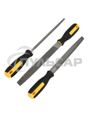 Набор напильников 3шт №2 Deli DL351083 инструментальная сталь T12, обрезиненная пластиковая рукоятка