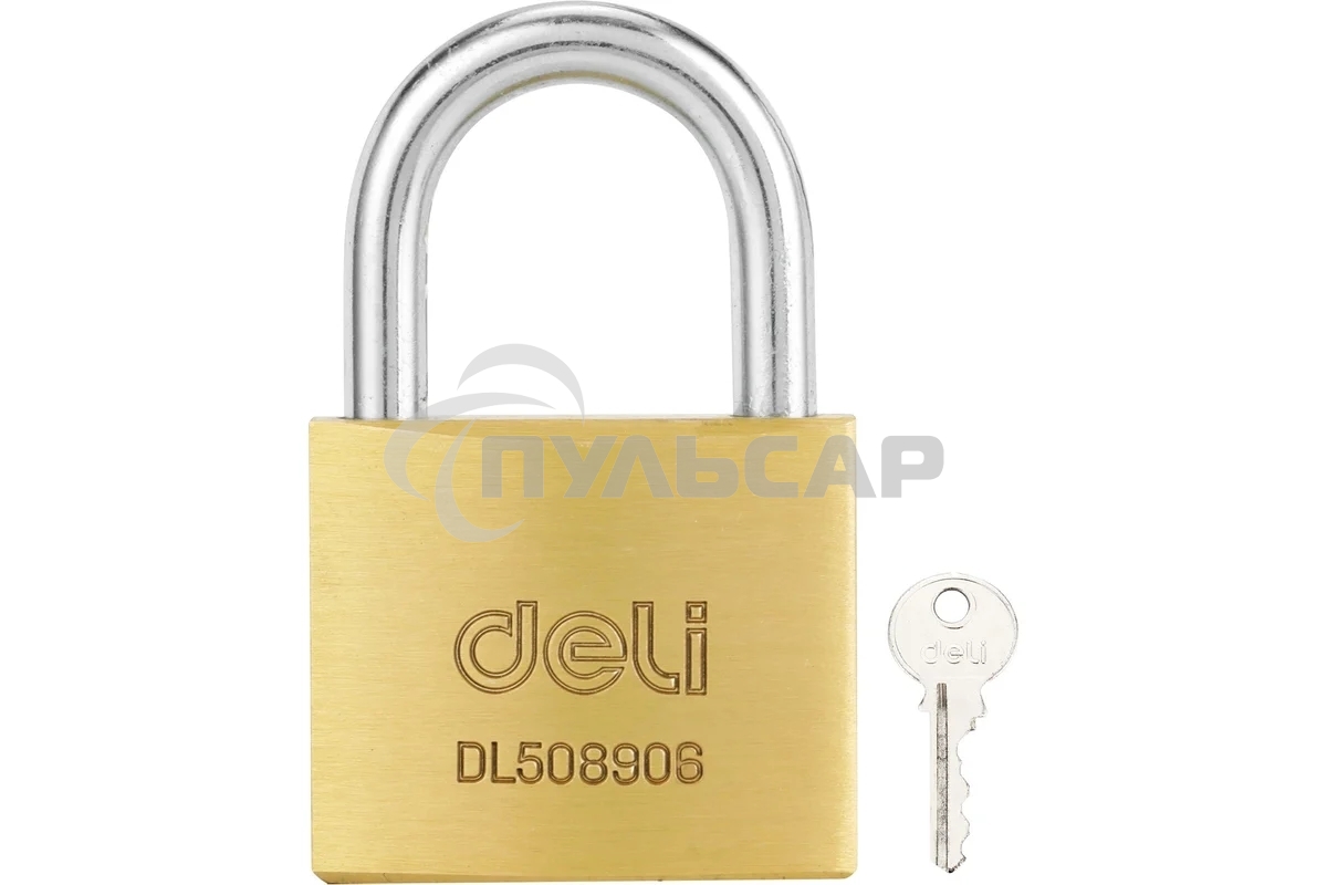 Замок навесной Deli DL508906 латунный, 50мм
