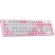 Клавиатура проводная REDRAGON Hades Бело-розовая, тихая, 104 кн.