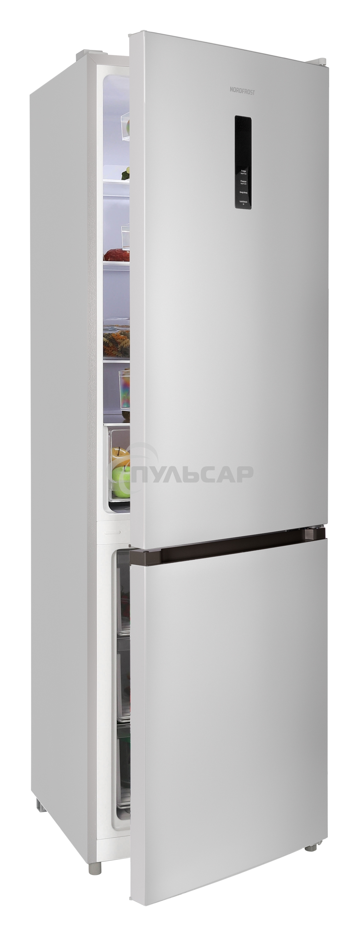 Холодильник Nordfrost RFC 390D NFS серебристый двухкамерный 240/95л морозилка снизу