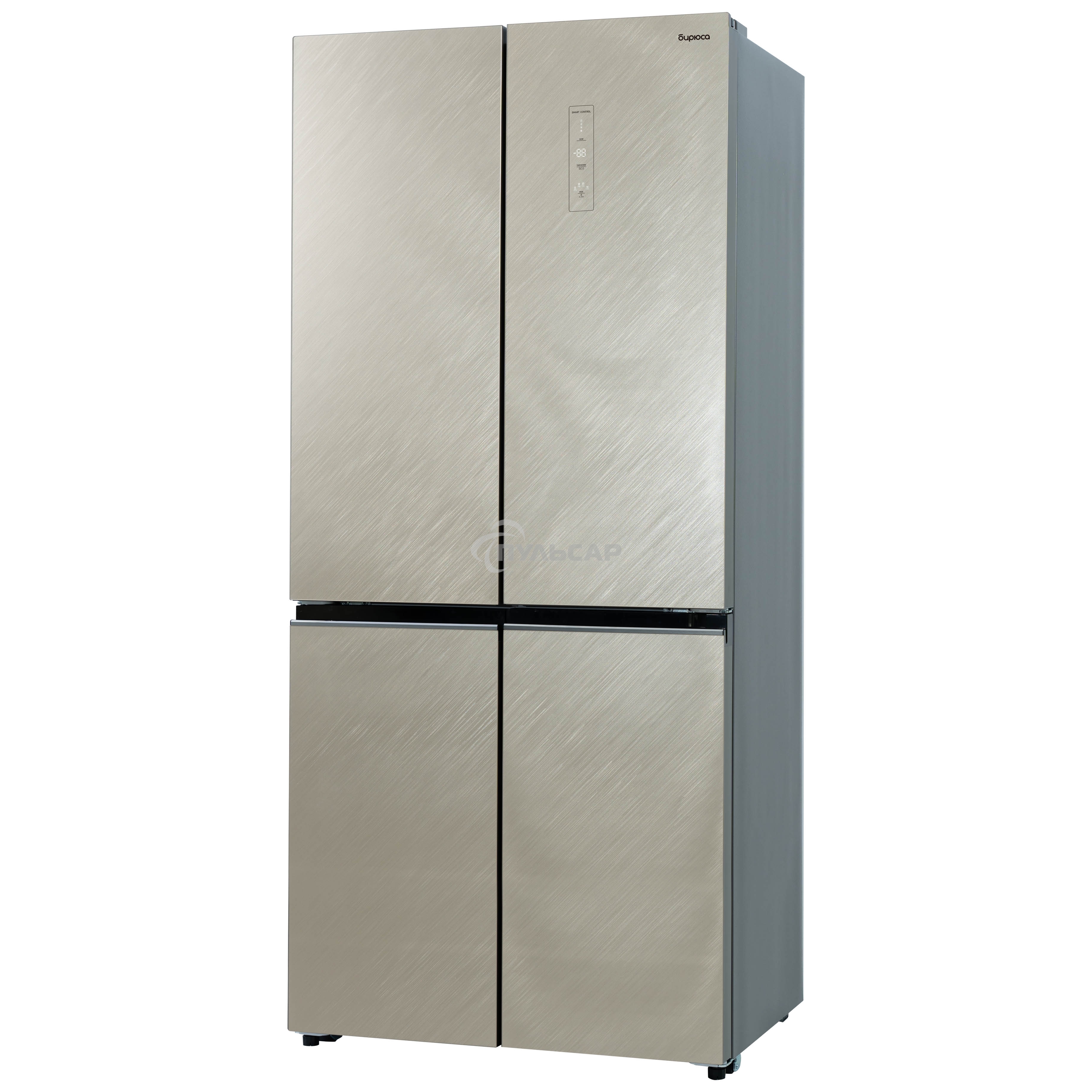 Холодильник Бирюса CD 496 TGG текстурированное бежевое стекло трехкамерный 334/162л морозилка снизу, No Frost, Side by Side
