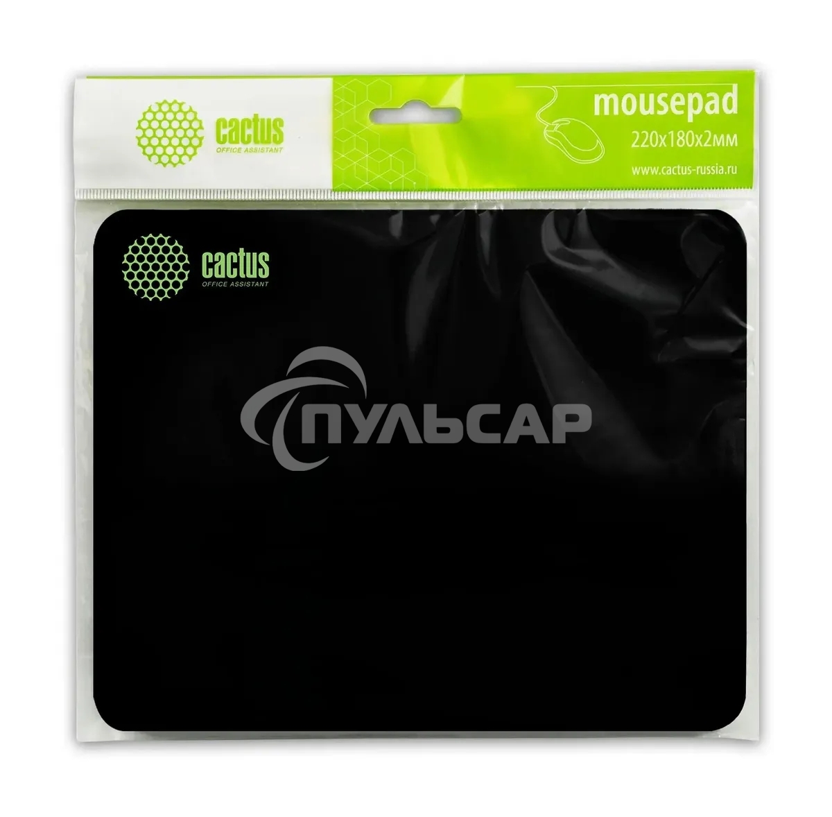 Коврик для мыши Cactus черный 220x180x2мм (CS-MPC-P01XS)