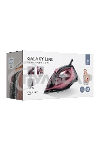 Утюг Galaxy Line GL 6132, розовый с черным, паровой, 2800 Вт, керамическое покрытие EasyGlide, функции: самоочистка, антикапля, антинакипь, указатель максимального уровня воды, индикатор нагрева, вертикальное отпаривание, паровой удар, регулировка подачи 