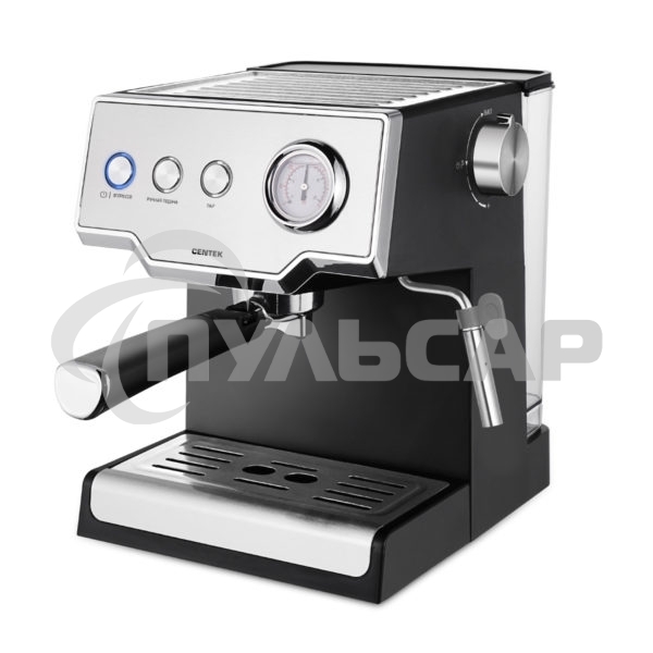 Кофеварка рожковая Centek CT-1167 черный/серебристый, исп. кофе - молотый, 1.6 л, 850 Вт, 20 бар