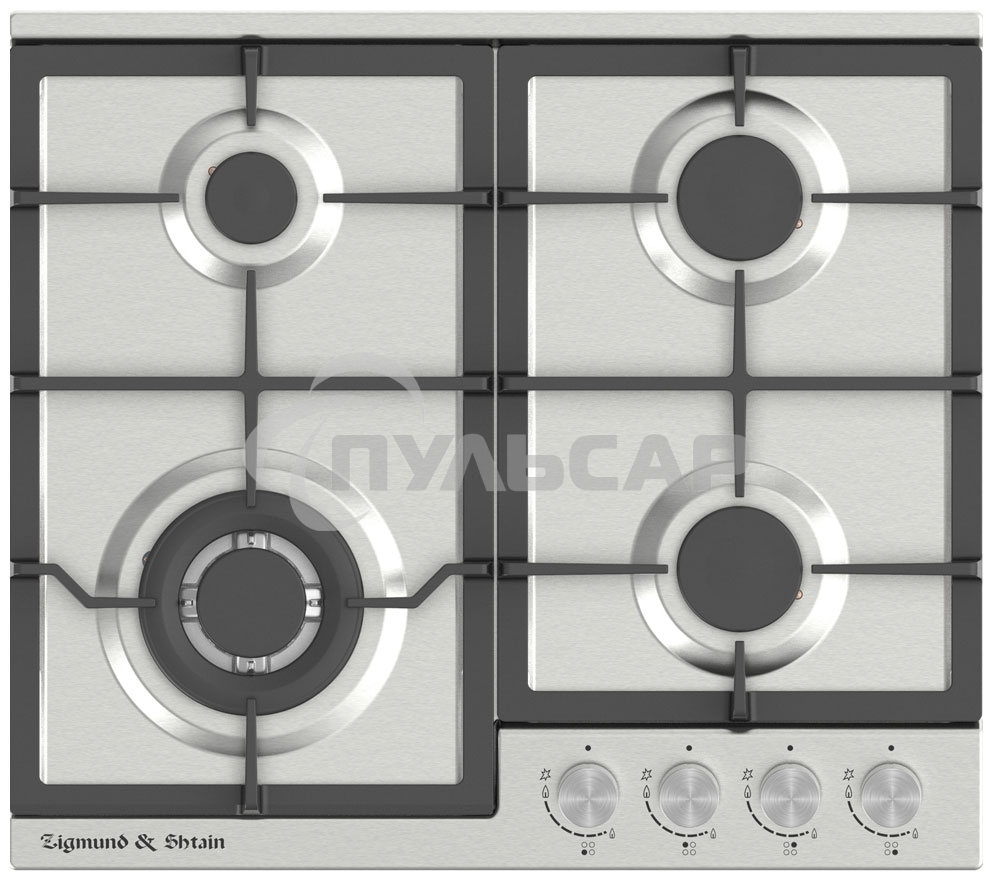 Газовая варочная панель Zigmund & Shtain G 14.6 S независимая, нержавеющая сталь