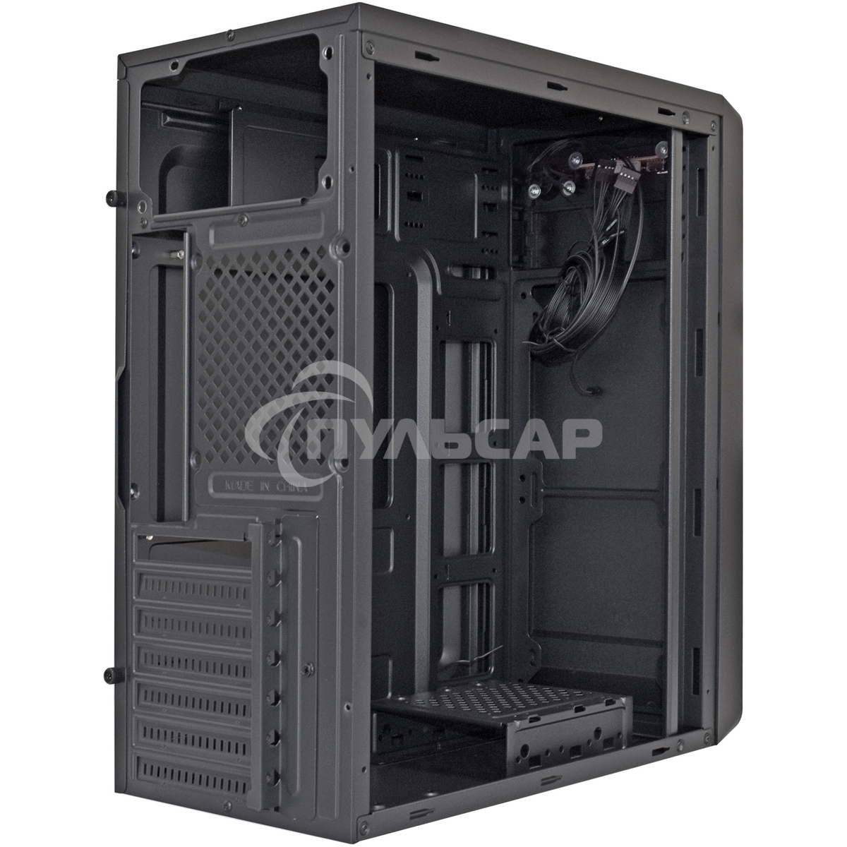 Компьютерный корпус Miditower ExeGate XP-332 Black, ATX, (XP350, Black,120мм), 2*USB, Audio