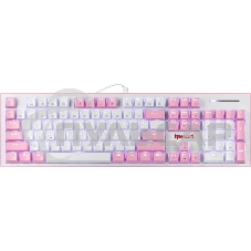 Клавиатура проводная REDRAGON Hades Бело-розовая, тихая, 104 кн.
