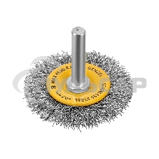 Щетка для дрели Denzel 50 мм, плоская, со шпилькой, нержавеющая витая проволока