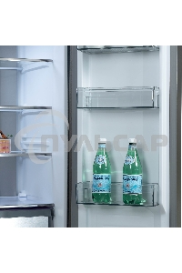 Холодильник Бирюса CD 496 TGG текстурированное бежевое стекло трехкамерный 334/162л морозилка снизу, No Frost, Side by Side