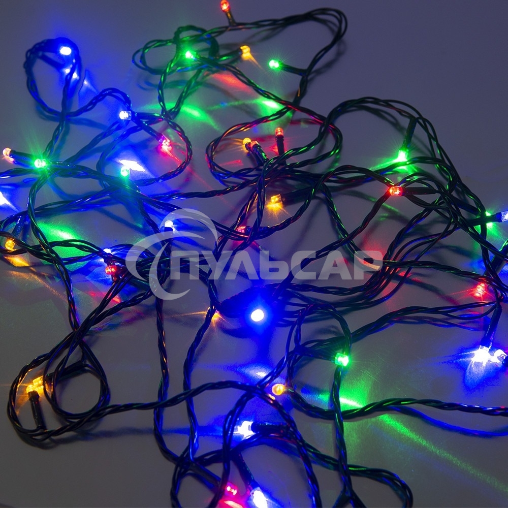 Гирлянда светод. рисовая Funray RL-540M, 5м, 40LED, мульти (4цв.), темно-зел. шнур 0,7м, контроллер,