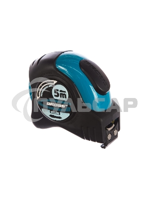 Рулетка GROSS 31113 ''schlagfest'' 5м x 25мм магн. обрез зацеп двухст. шкала нейлон покр. автомати