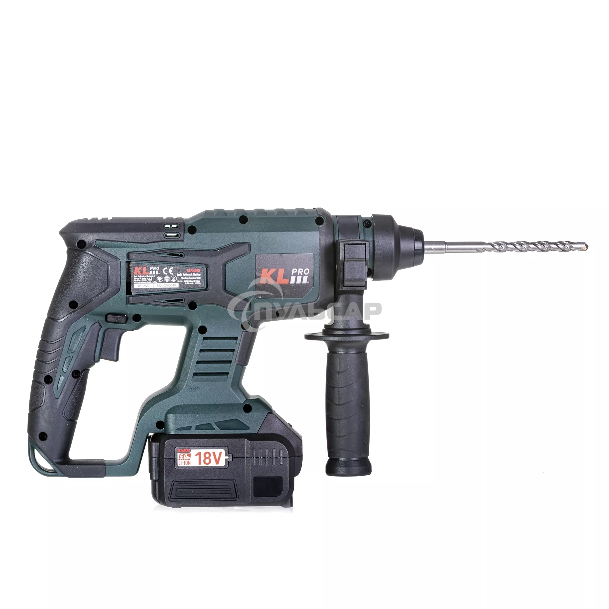 Профессиональный бесщеточный перфоратор аккумуляторный KLPRO KLPM18B-50 (18В, Li-ion-2шт, 5.0А·ч, 1,7Дж, SDS-plus, З/У,сумка)