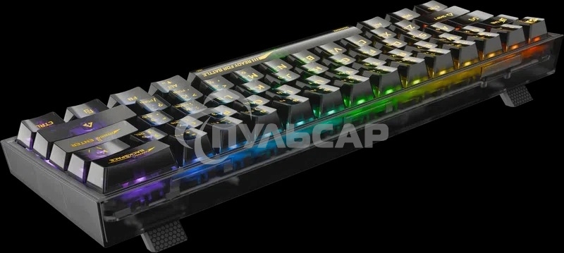 Клавиатура проводная игровая Redragon Fizz прозрачно-черная (USB, +ICE, 61 кл., RGB подсветка)