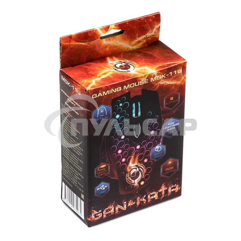 Мышь проводная Dialog Gan-Kata MGK-11U черный, 2400 dpi, USB, кнопки - 6