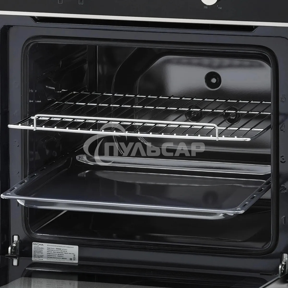 Духовой шкаф электрический встраиваемый Krona ASTRO 60 S черный/нержавеющая сталь