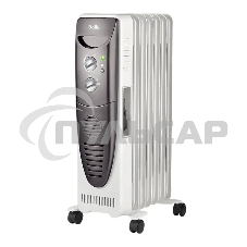 Обогреватель масляный Ballu Turbo BOH/TB- 07FH 1500 (7 секций), белый, 1500 Вт, 24 м2, механический термостат