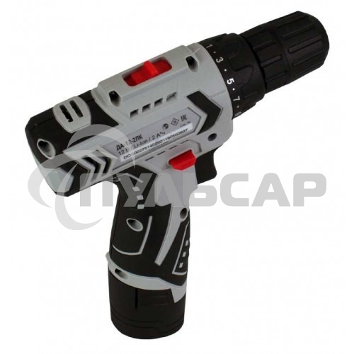 Дрель-шуруповерт Ресанта ДА-12-2ЛК 75/14/2, Аккумуляторная, 12В, 2 АКБ, Кейс