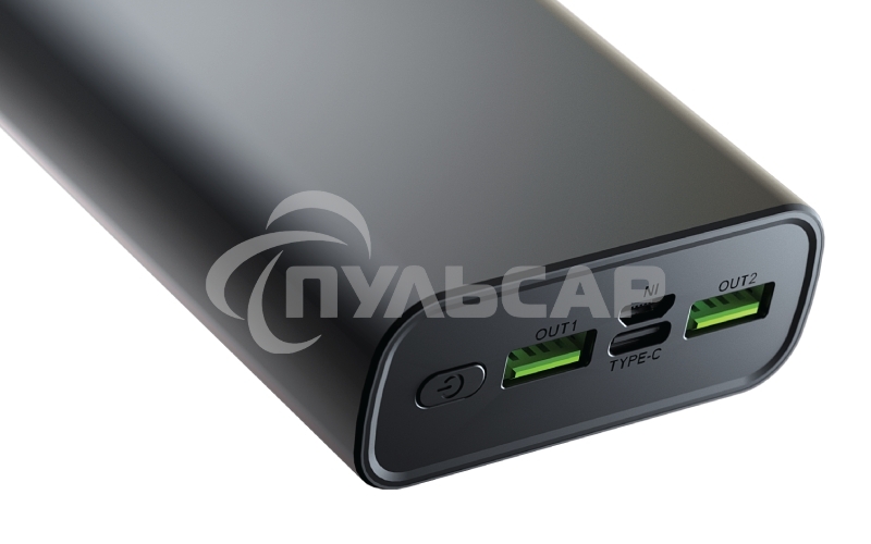 Внешний аккумулятор OLMIO QR-20, 20000mAh, 22.5W, QuickCharge3.0/PowerDelivery, LCD, серый