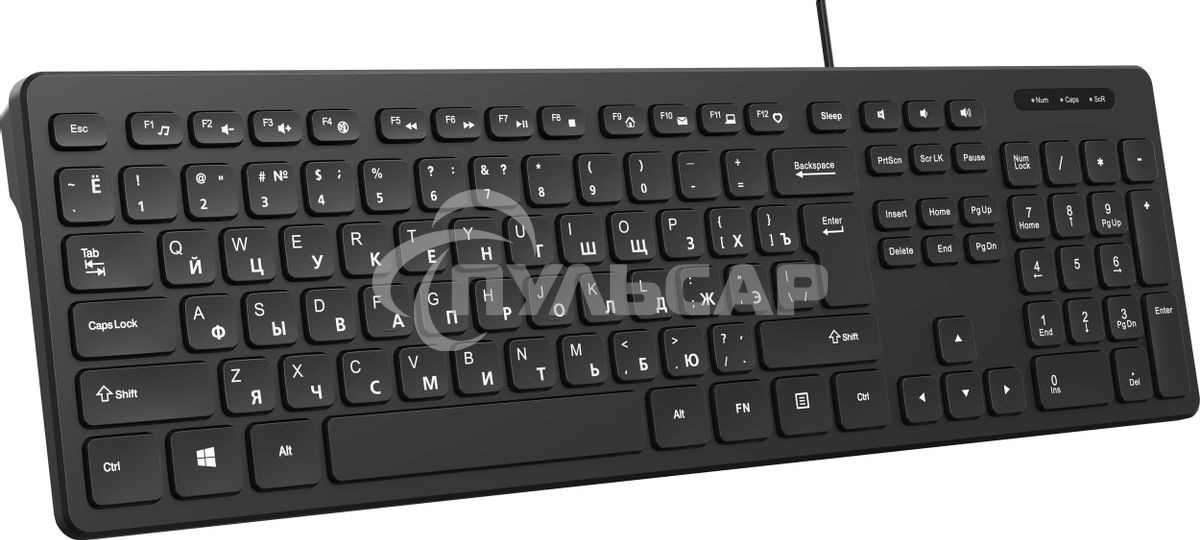 Клавиатура проводная Oklick K733, USB, черный