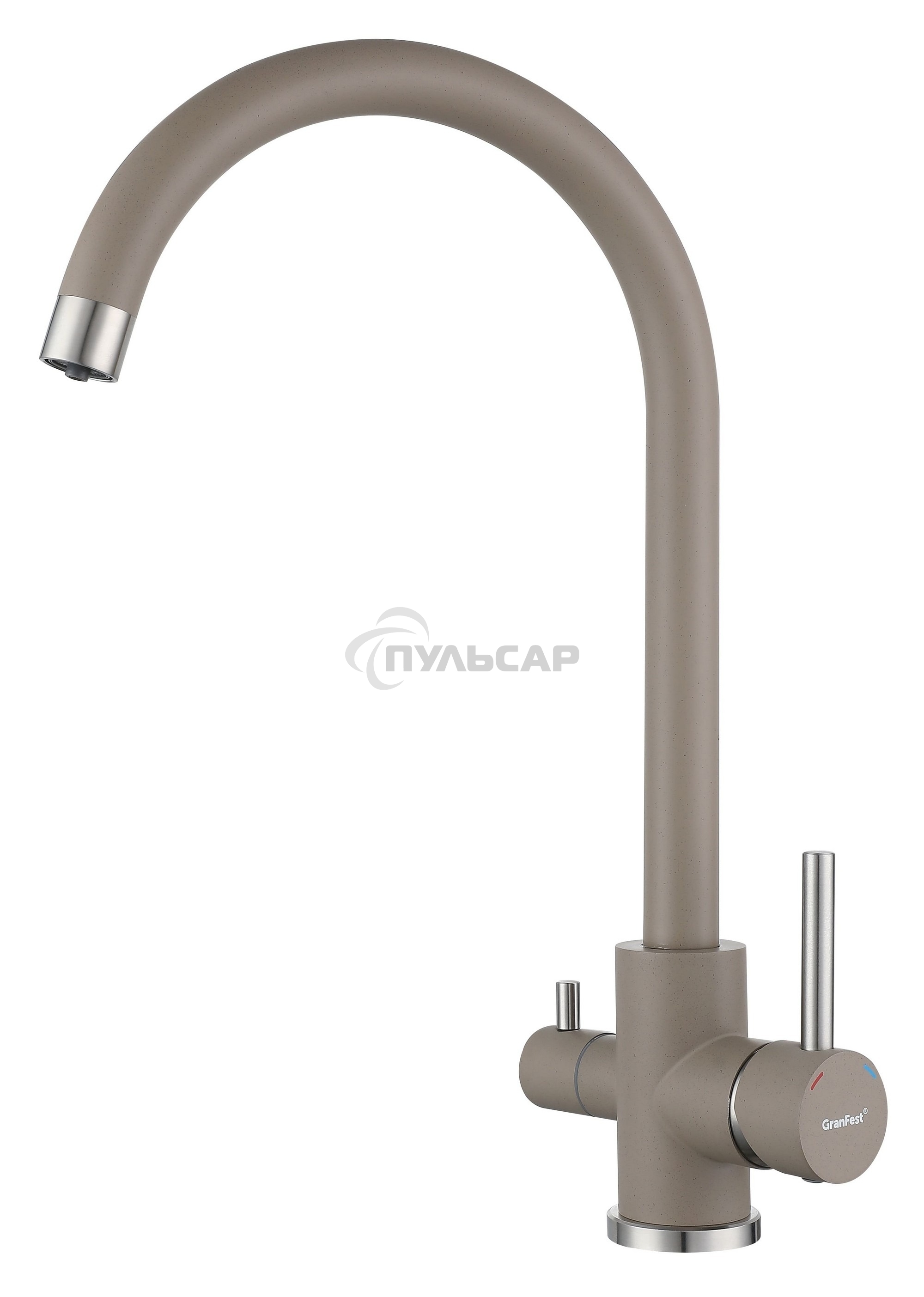 Кухонный смеситель GranFest Quarz GF-Z-5420, U-образный, кран под фильтрованную воду, песочный