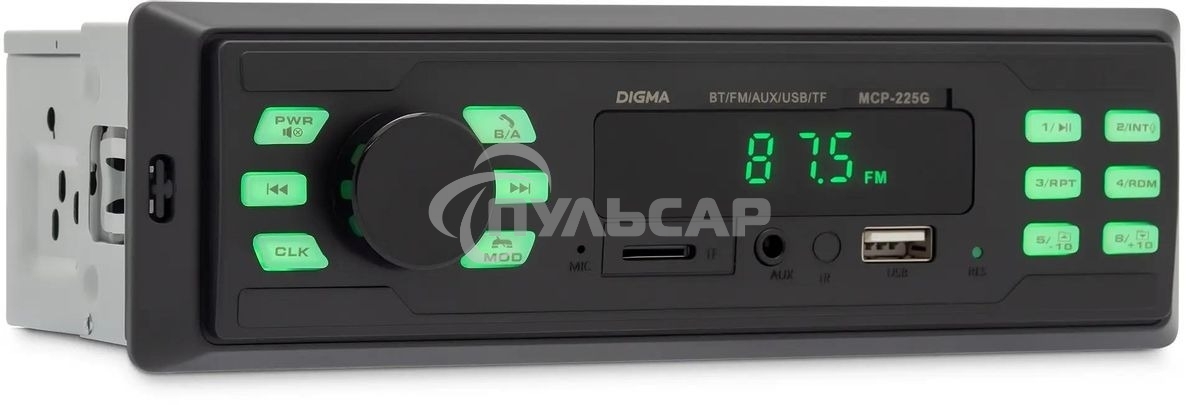 Автомагнитола Digma MCP-225G 1DIN 4x45Вт v5.0 AUX 2
