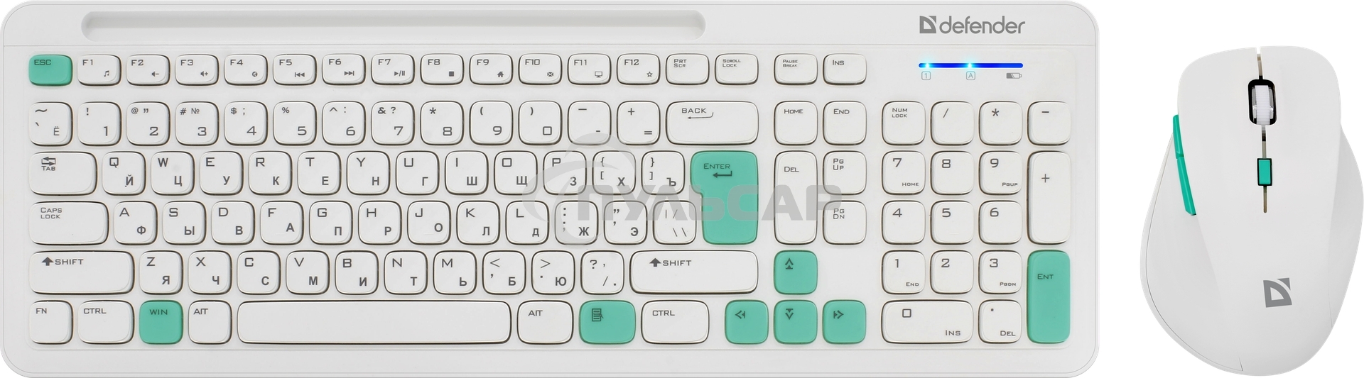 Комплект клавиатура + мышка Defender CERRATO C-978 RU WHITE-BLUE