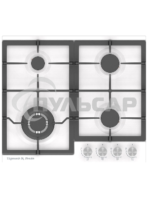 Газовая варочная панель Zigmund & Shtain G 14.6 W независимая, белый
