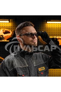 Очки защитные Denzel открытые, поликарбонатные, дымчатая линза