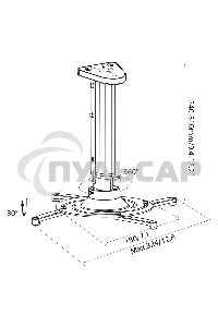 Кронштейн для проектора Cactus CS-VM-PR05M-BK черный макс.10кг настенный и потолочный поворот и наклон