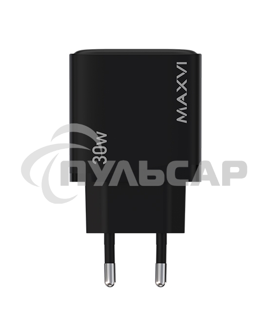 Сетевое зарядное устройство Maxvi SFC-230PD Type-C\USB 30W PD QC3.0 черный (индикатор заряда)