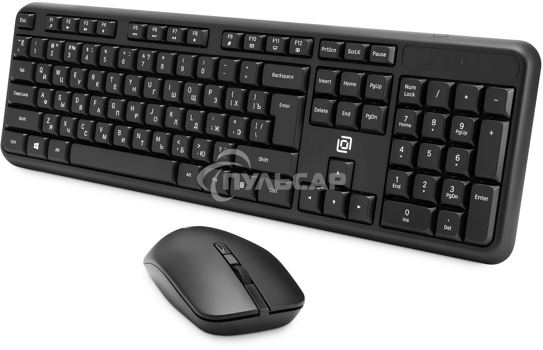 Комплект клавиатура + мышь Оклик S277W клав:черный мышь:черный USB беспроводная Multimedia (2066172)