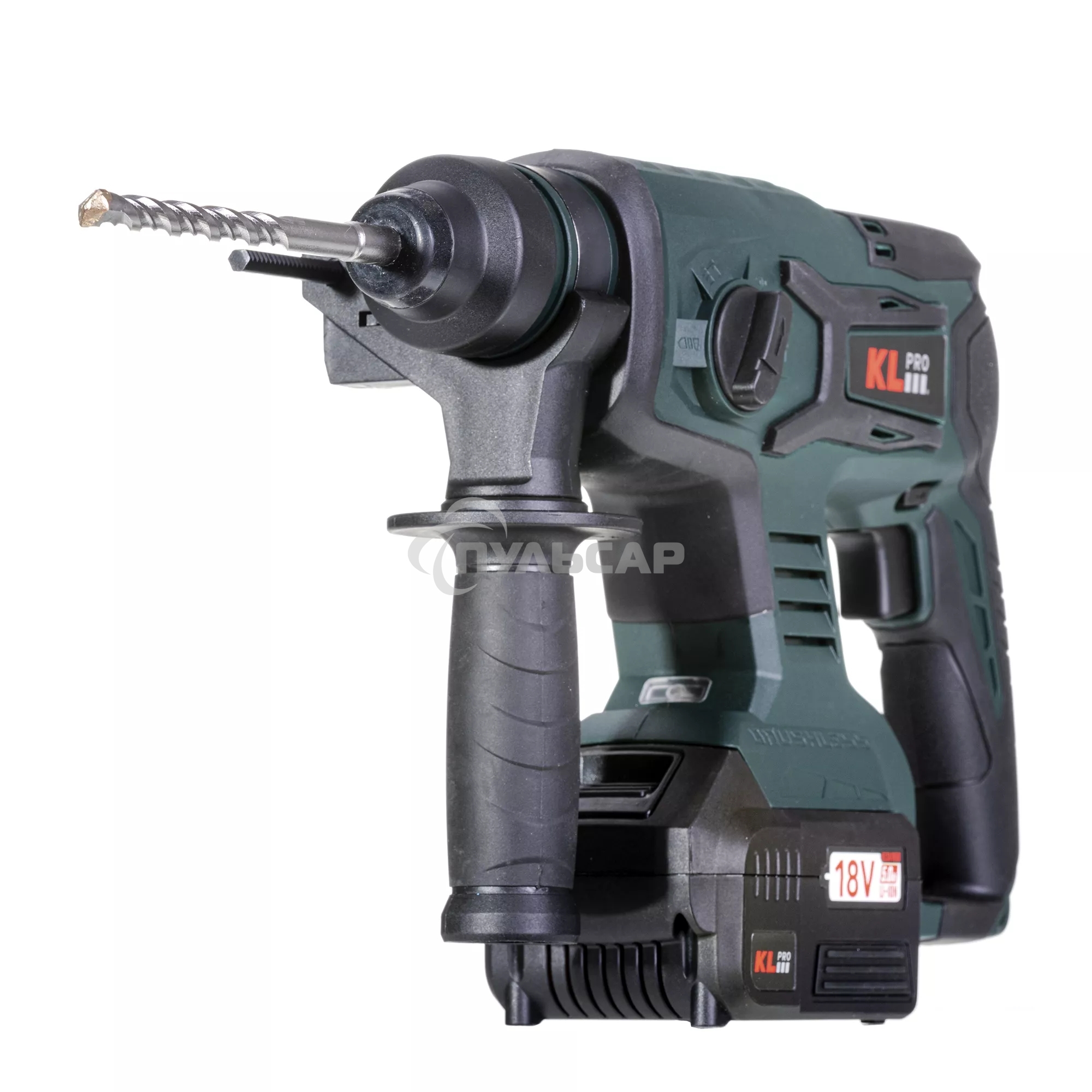Профессиональный бесщеточный перфоратор аккумуляторный KLPRO KLPM18B-50 (18В, Li-ion-2шт, 5.0А·ч, 1,7Дж, SDS-plus, З/У,сумка)
