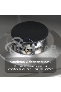 Газовая варочная панель Zigmund & Shtain G 15.4 S независимая, нержавеющая сталь