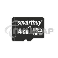 Флеш карта microSD 4Gb Smartbuy microSDHC Class 10 (SD адаптер)
