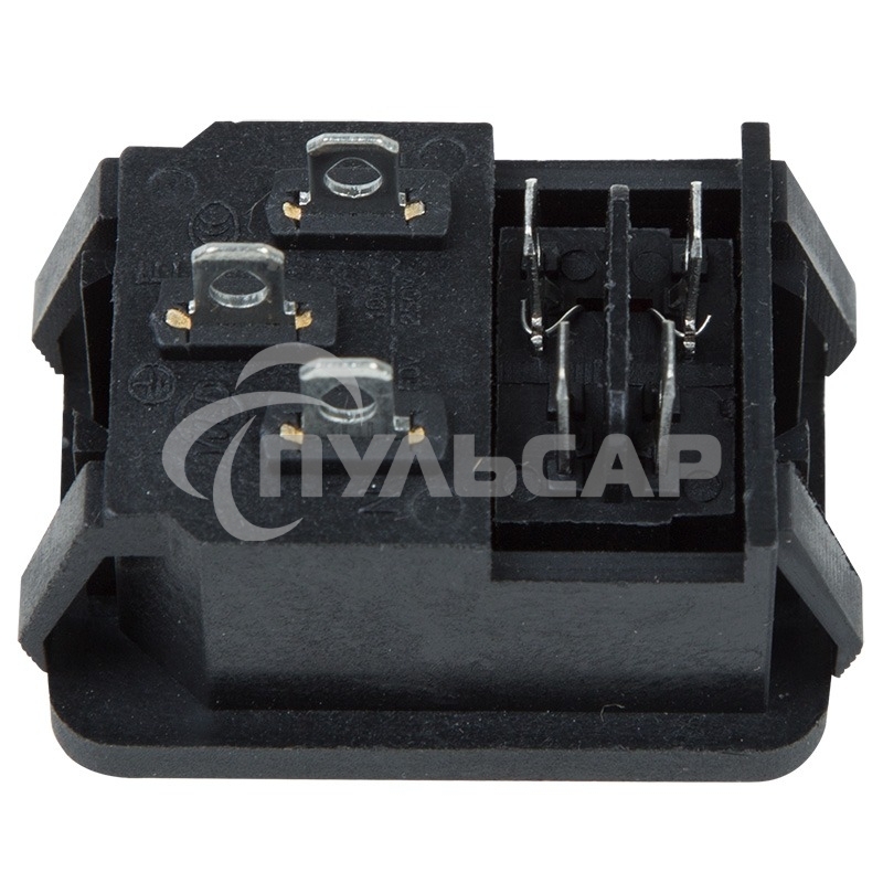 Выключатель клавишный Rexant 250V 10А (4с) ON-OFF красный с подсветкой и штекером C14 3PIN