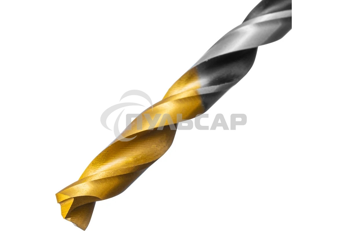 Сверло спиральное по металлу Denzel 6 x 93мм, Р6М5, Golden Tip, многогранная заточка