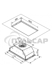 Вытяжка встраиваемая Zigmund & Shtain K 016.7 B черный, 70 см, 1050 куб. м/ч, 58 дБ