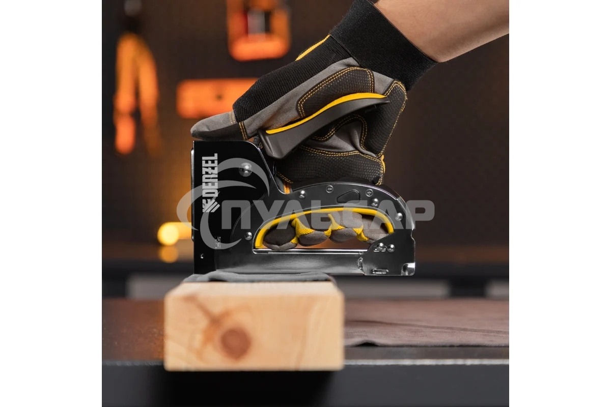 Степлер мебельный, стальной корпус, быстрая загрузка, регул. силы удара, тип 53, 4-14 мм Denzel