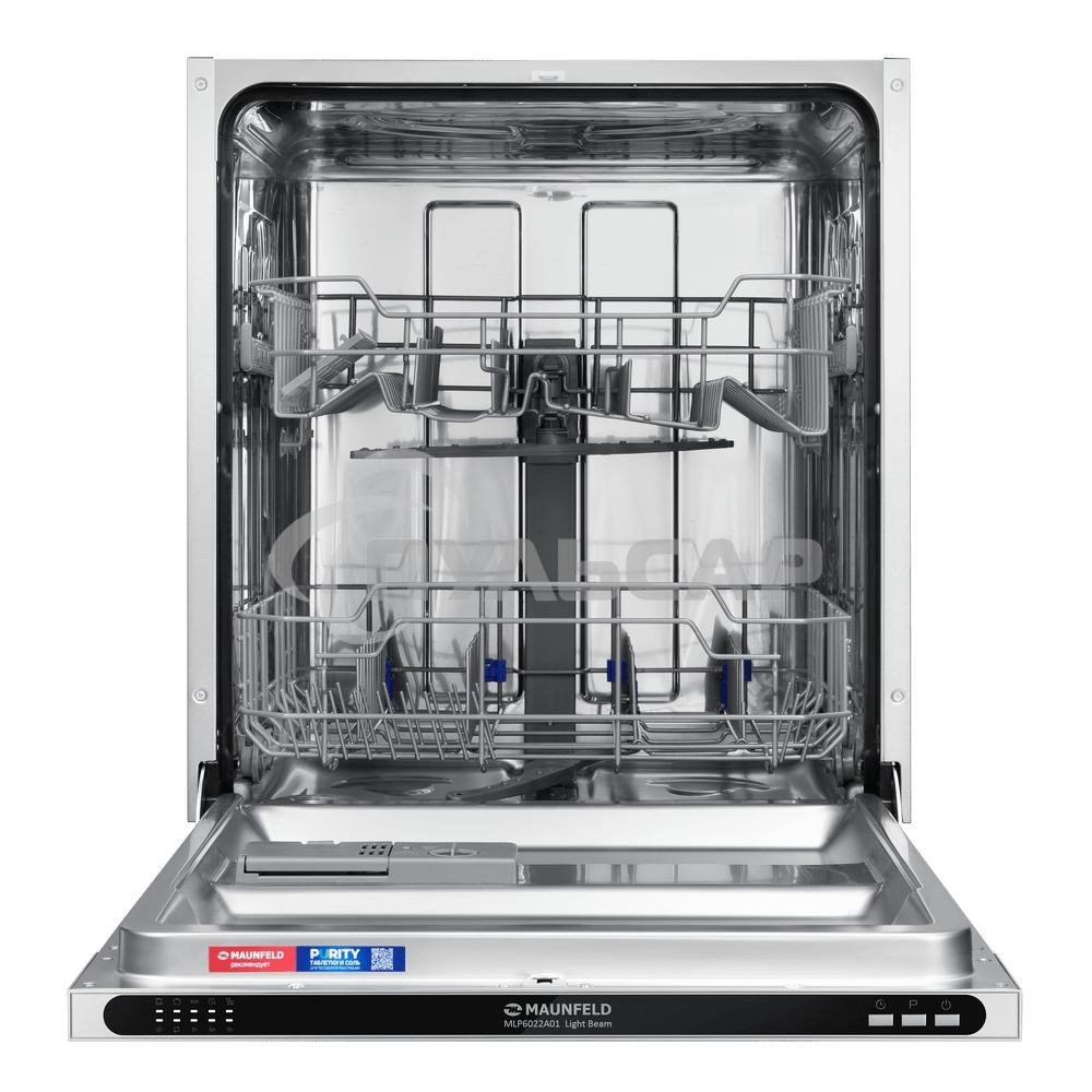 Встраиваемая посудомоечная машина Maunfeld MLP6022A01 Light Beam, серебристый, 59.8 см, 12 компл., 49 дБ, класс A++