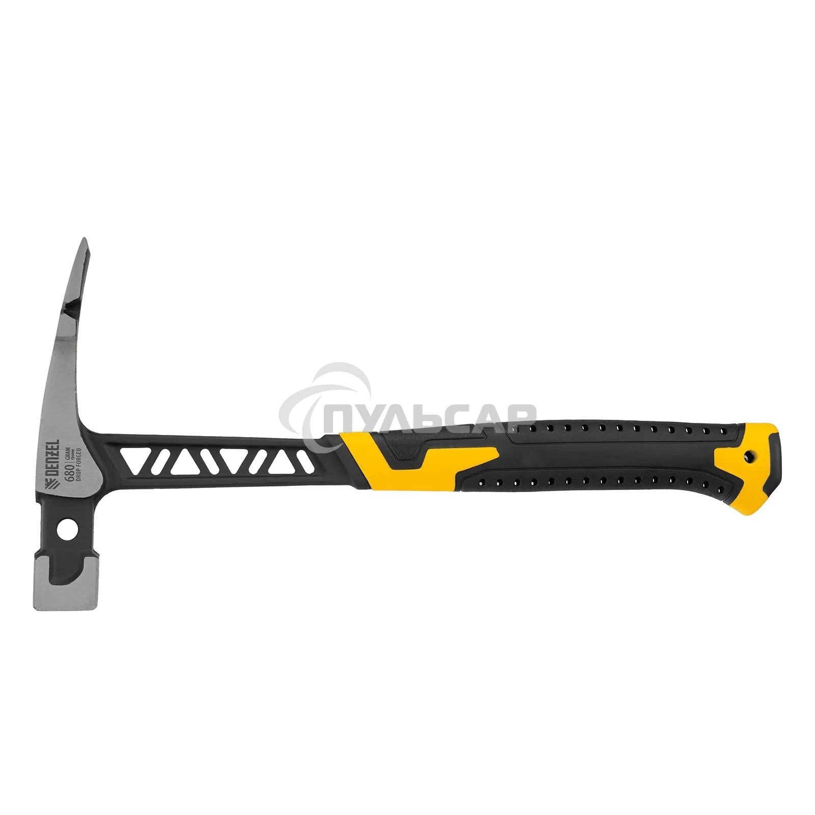 Молоток каменщика Denzel 680 г, цельнокованый, двухкомпонентная обрезиненная рукоятка