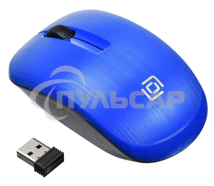 Мышь беспроводная Oklick 525MW голубой, 1000 dpi, радиоканал, USB, кнопки - 3