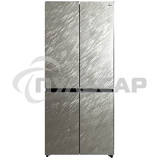 Холодильник Бирюса CD 496 TGG текстурированное бежевое стекло трехкамерный 334/162л морозилка снизу, No Frost, Side by Side