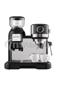 Кофемашина автоматическая Korting KCM 1015 N Ottimo черный/серебристый, исп. кофе - зерновой, 1500 Вт, 19 бар