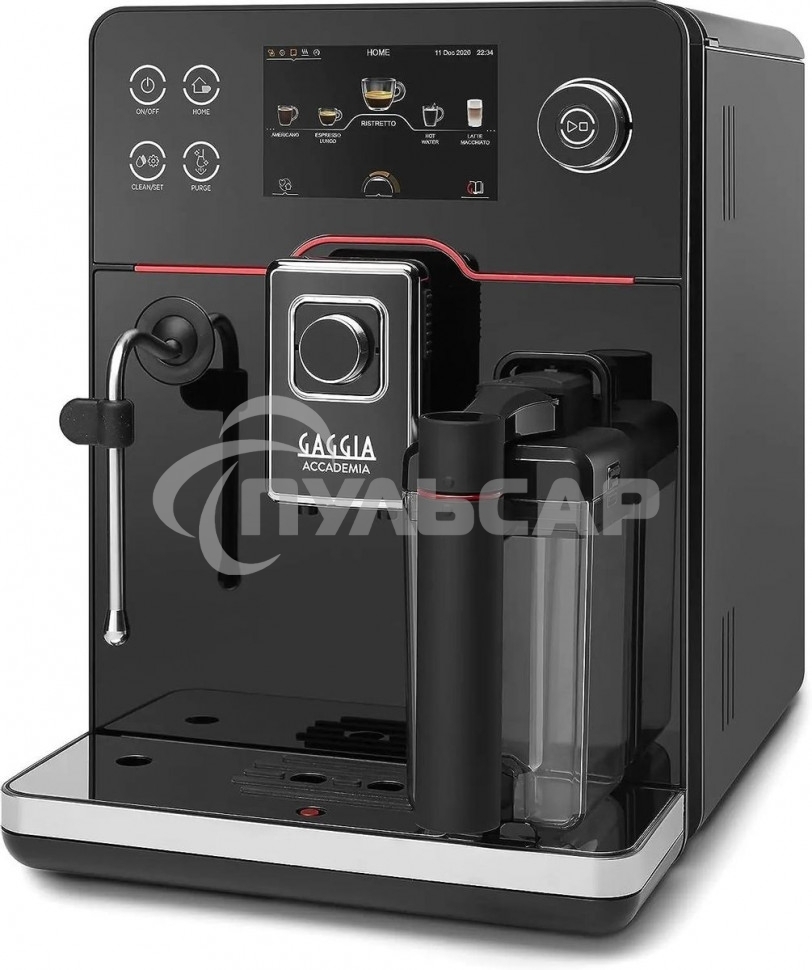 Кофемашина автоматическая Gaggia RI9781/01 NEW ACCADEMIA GLASS черный, молотый/зерновой, 1.6 л, 1900 Вт, 15 бар
