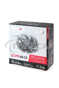 Кулер для процессора Crown CM-80 v2 серебристый/черный, 75 мм, алюминий, 2200 об/мин, 22 дБ, 3 pin, 65 Вт, 42 мм