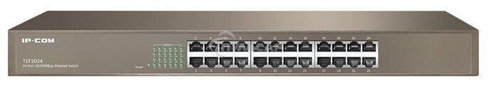 Коммутатор неуправляемый IP-COM F1024 24 порта, 24x100 Мбит/с, установка в стойку, металлический корпус