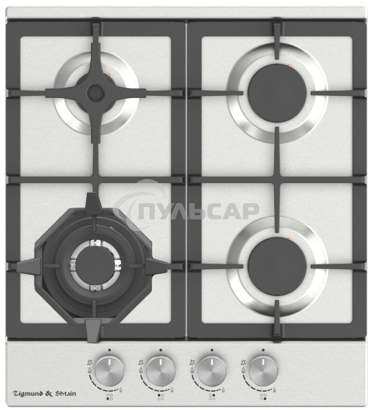 Газовая варочная панель Zigmund & Shtain G 15.4 S независимая, нержавеющая сталь