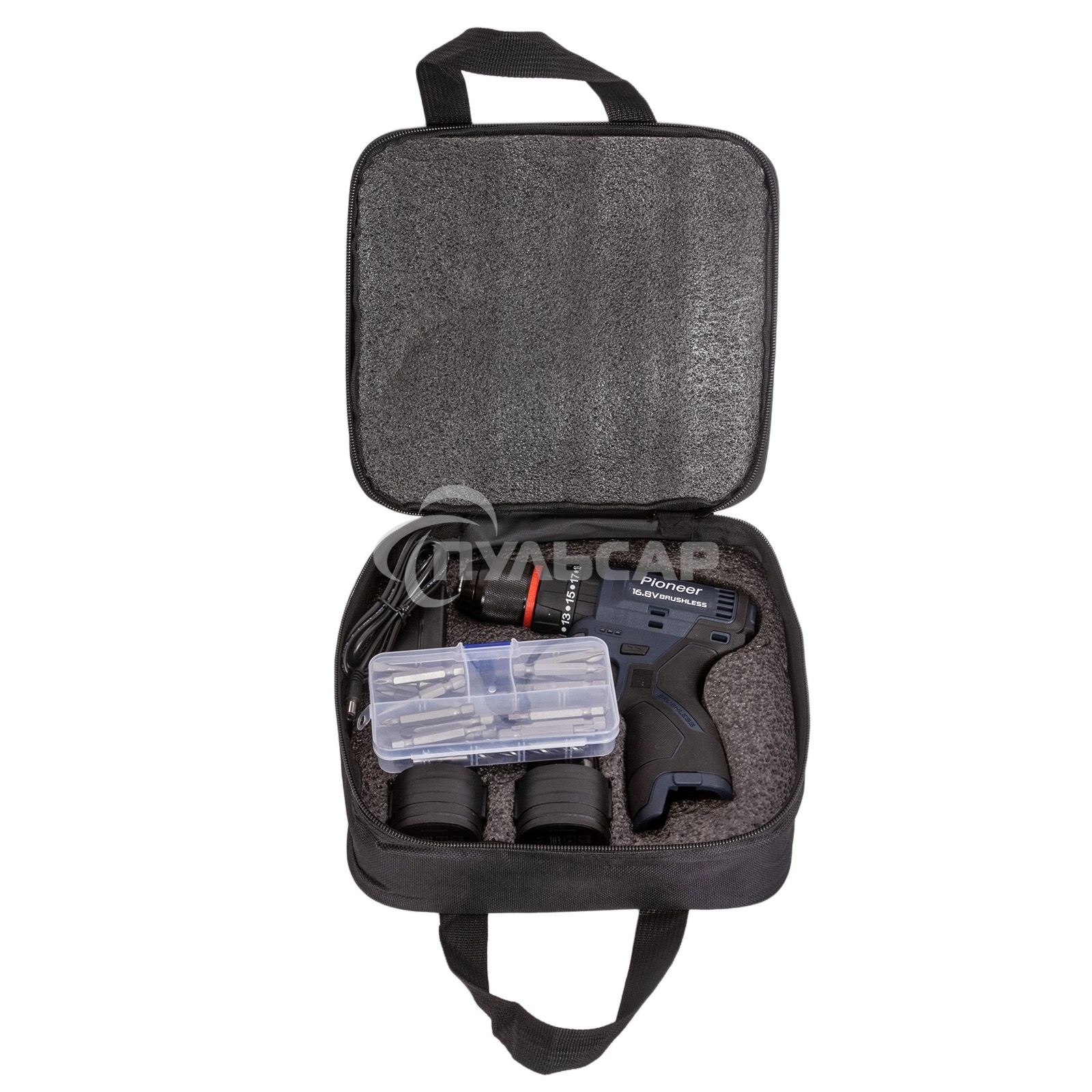 Шуруповерт аккумуляторный PIONEER CID-E1602BL-22C черный, синий