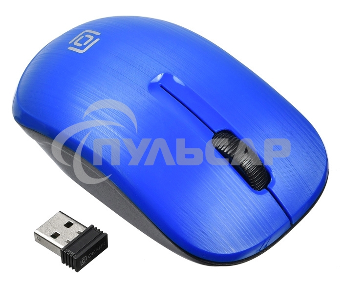Мышь беспроводная Oklick 525MW голубой, 1000 dpi, радиоканал, USB, кнопки - 3