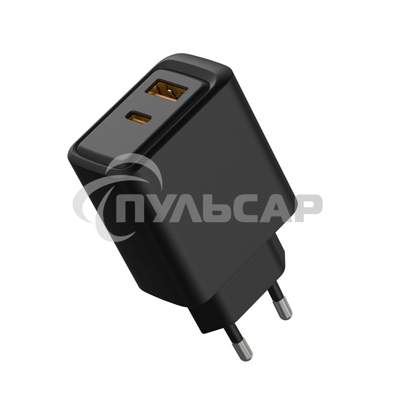 Сетевое зарядное устройство Rexant с портами USB-A и USB-C, 30Вт, черный